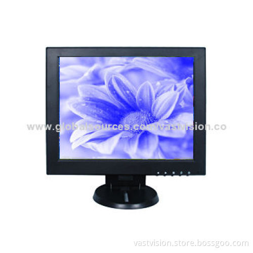 12-inch POS LCD monitors with 800 x 600 pixels/1,024x768 pixels, DVI and VGA optional